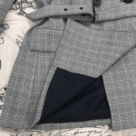 Tibi Belted Glen Check Blazer - Picture 7 of 8